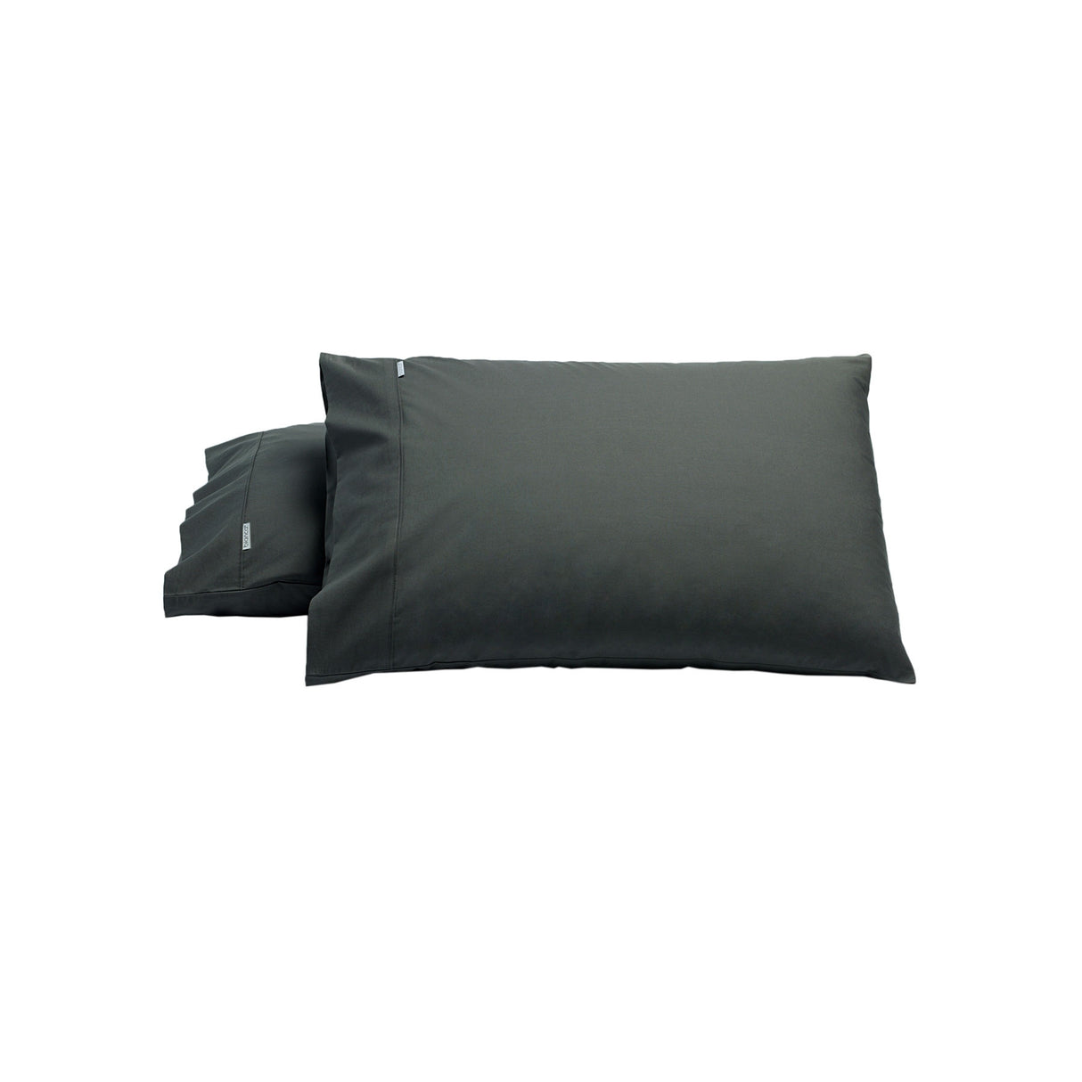 Heston Cotton Percale Standard Pillowcase Set in Charcoal by Bianca