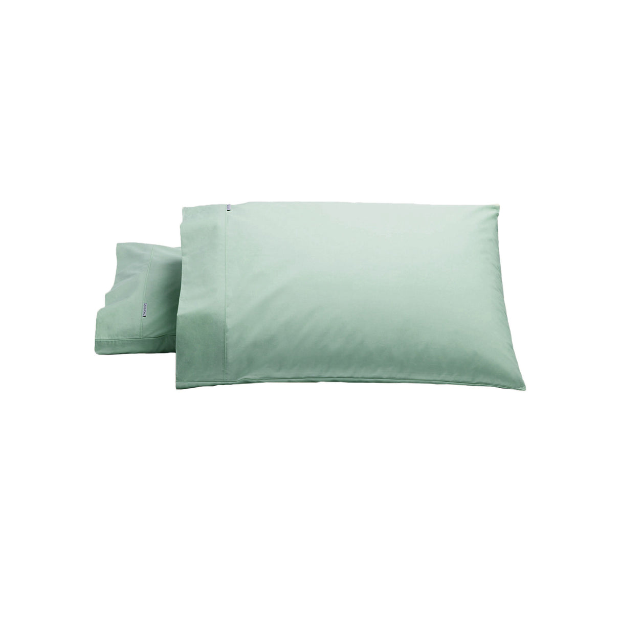 Bianca Heston Cotton Percale Standard Pillowcases - Sage Green, Set of 2