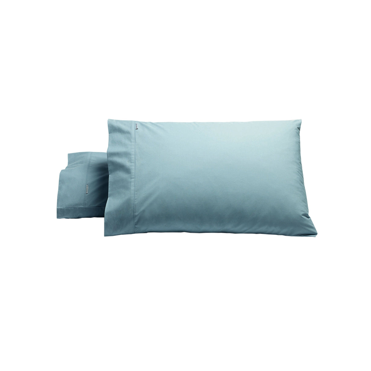 Bianca Heston Cotton Percale Standard Pillowcase Set in Steel Blue