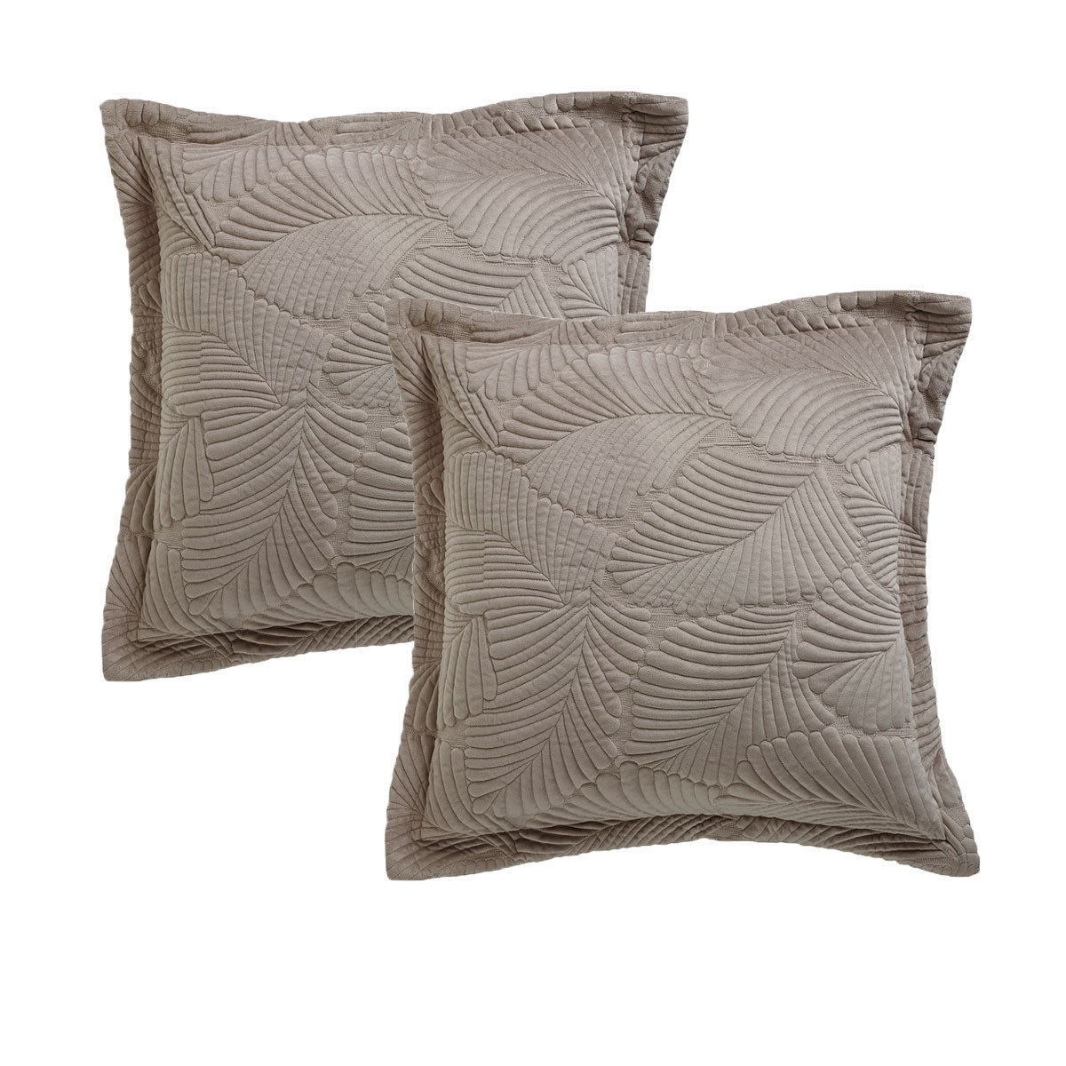 Kairo Taupe Velvet European Pillowcase Set by Bianca