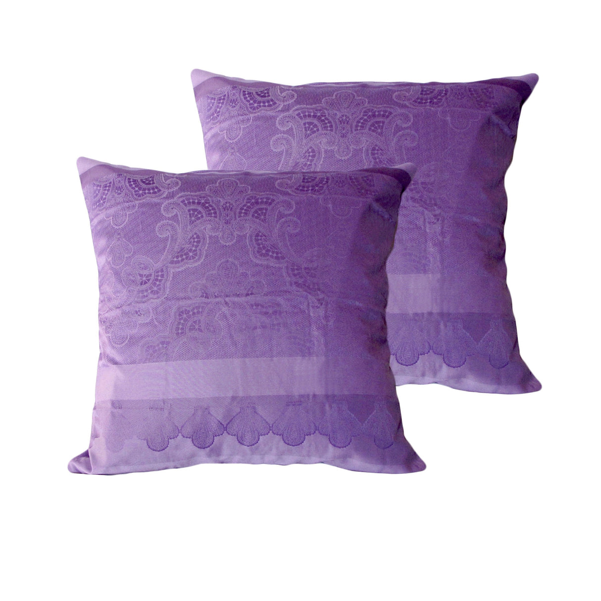 Bianca Trendon Purple Jacquard European Pillowcase Set - 65 x 65 cm