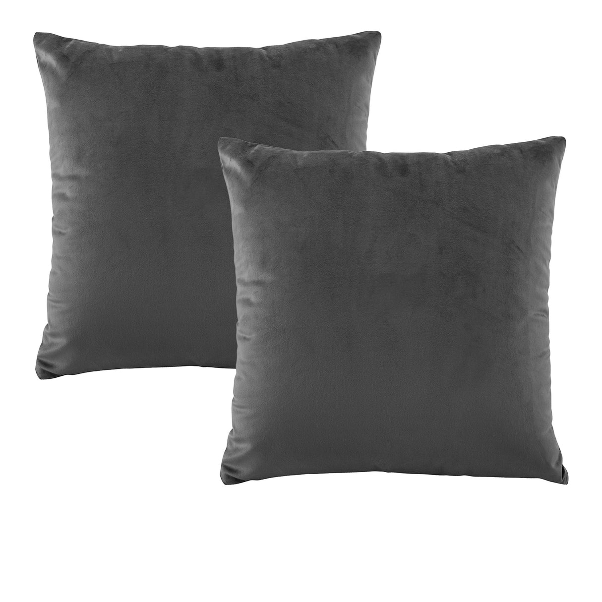 Bianca Set of Luxurious Coal Velvet European Pillowcases 65 x 65 cm