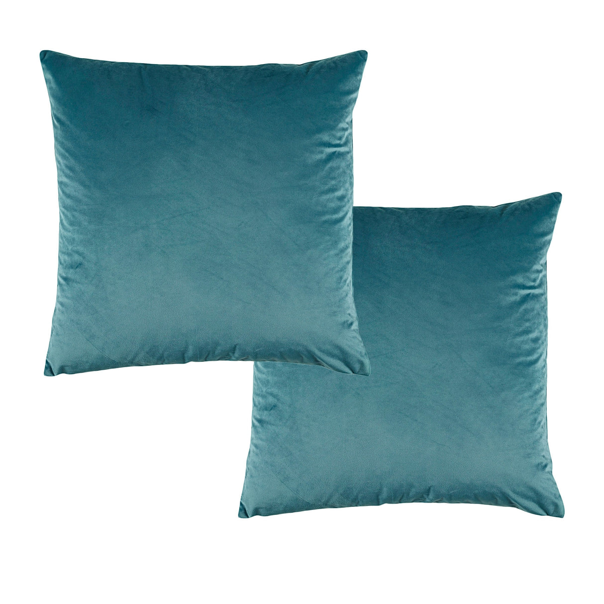 Teal Velvet European Pillowcase Set - 65 x 65 cm, Pair of Stylish Vivid Coordinate Covers