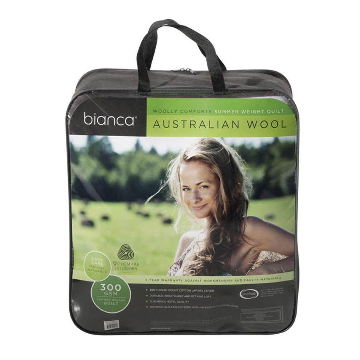 Bianca 300GSM Summer Wool Quilt for Double Beds - Woolly Comforts Collection