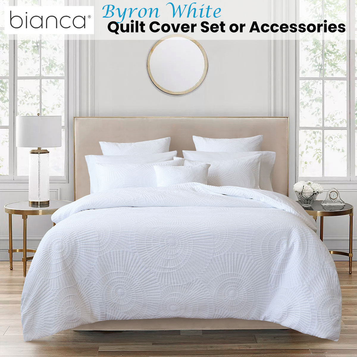 Bianca Byron Spring White Quilt Cover Set for Queen Size