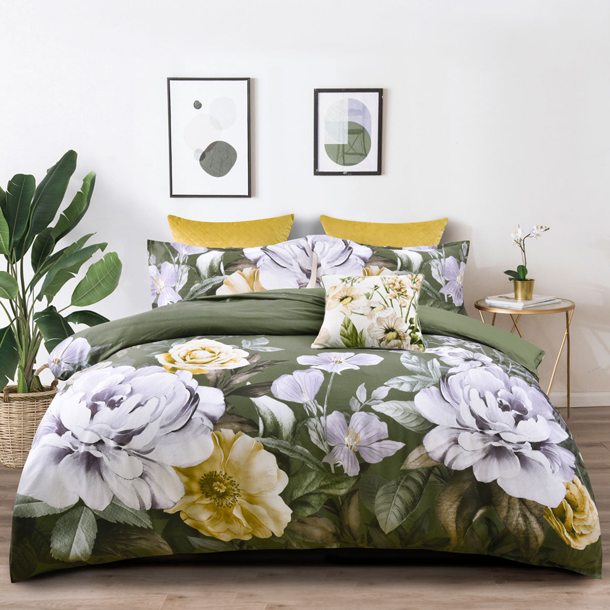 Makayla Floral Cotton Sateen Double Quilt Cover Set by Bianca