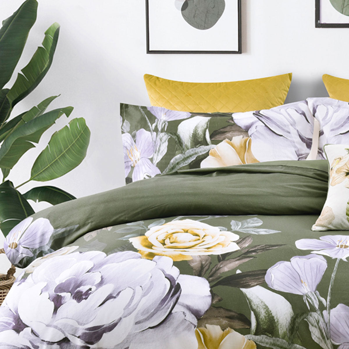 Makayla Floral Cotton Sateen Double Quilt Cover Set by Bianca