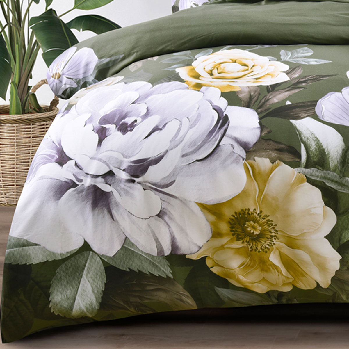 Makayla Floral Cotton Sateen Double Quilt Cover Set by Bianca