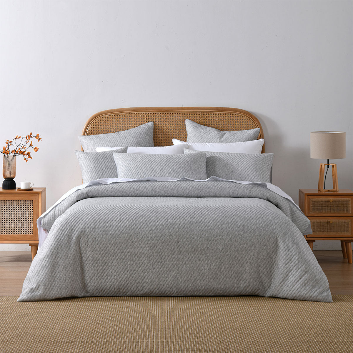 Bianca Pesaro Grey Polyester Cotton Quilt Cover Set King