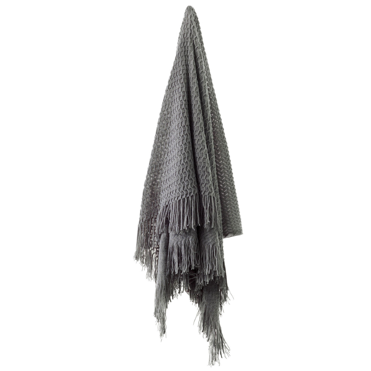 Bianca Declan Knitted Throw Rug 130 x 170 cm in Charcoal