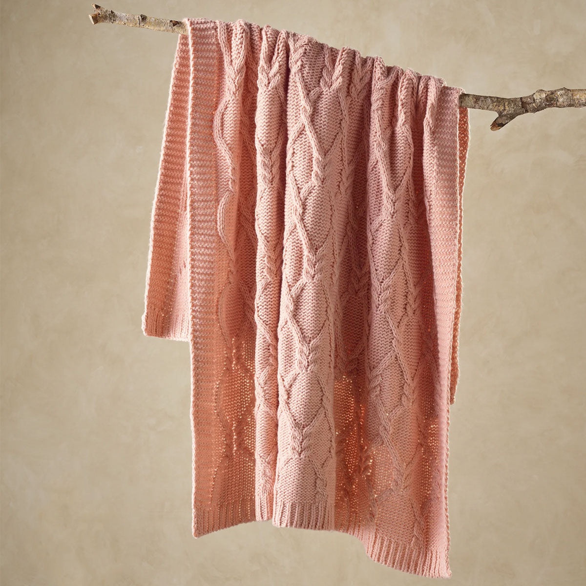 Bianca Johnson Blush Knitted Throw Blanket 130 x 160 cm