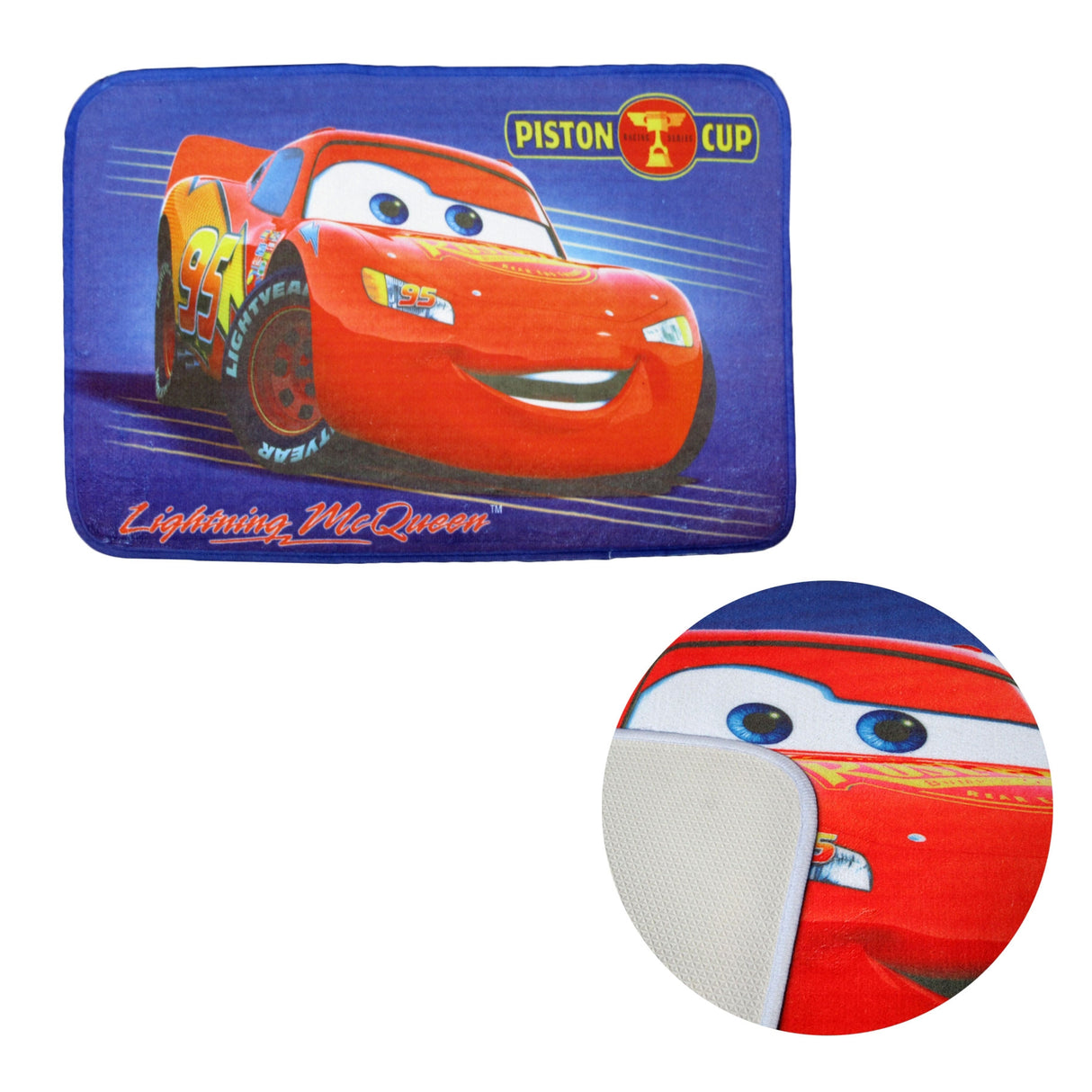 Kids Piston Cup Cars Floor Mat Featuring Lightning McQueen