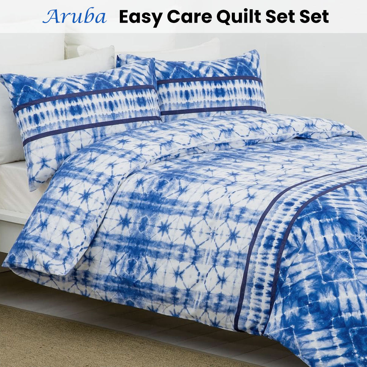 Belmondo Aruba Tie-Dye Quilt Cover Set - King Size Dutch Caribbean Comfort