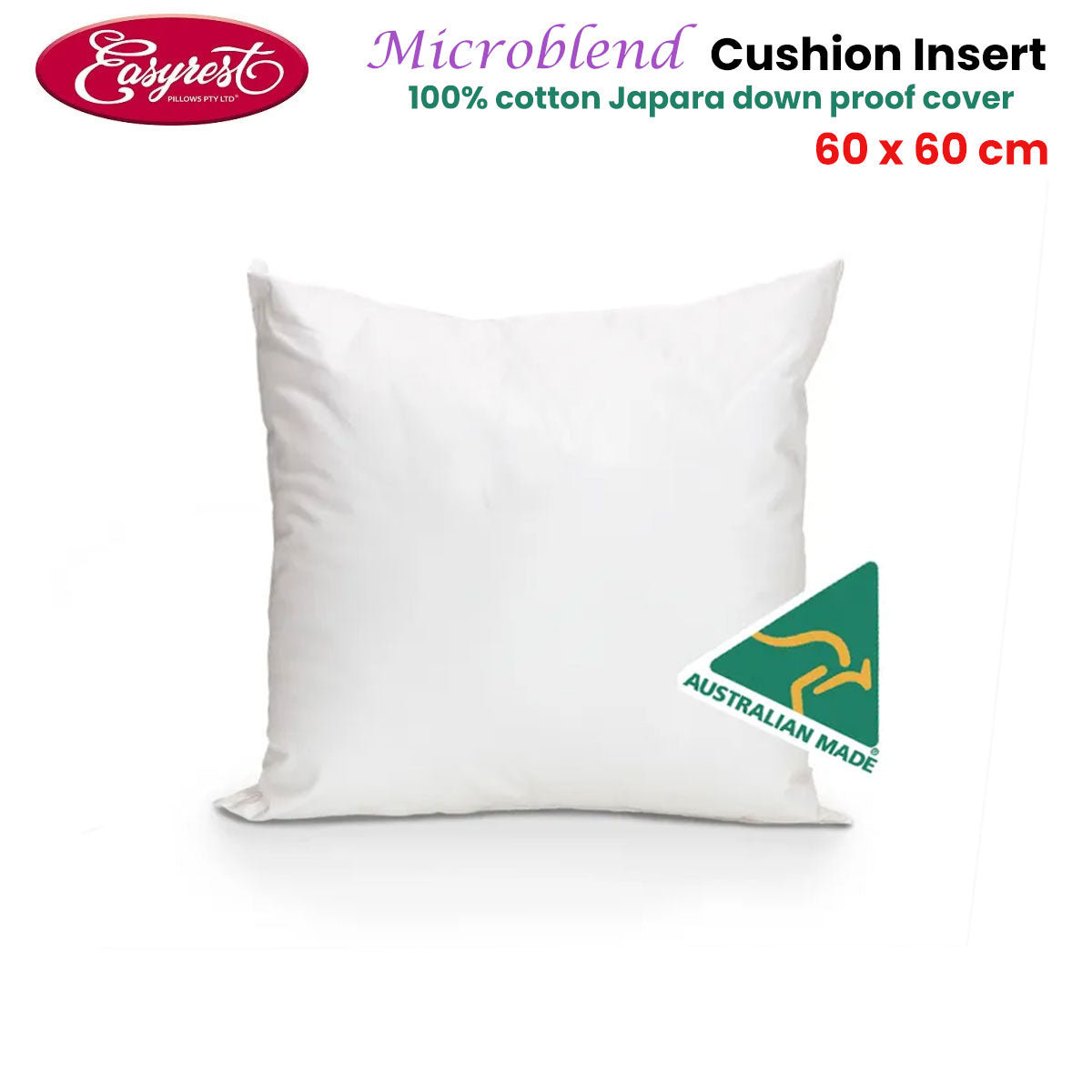 Plush Microblend Cushion Insert 60 x 60cm by Easyrest