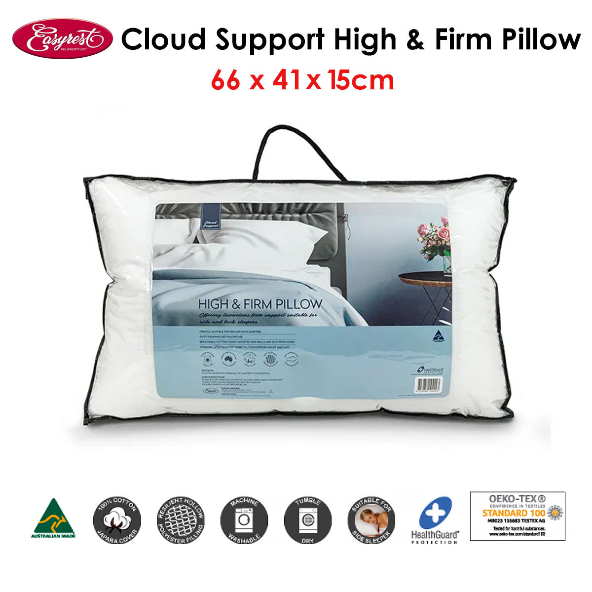 Easyrest Cloud Support High & Firm Pillow 66 x 41 x 15 cm