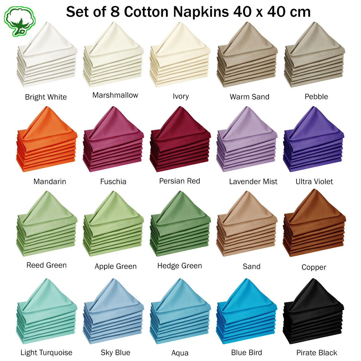 Hoydu Set of 8 Cotton OR Poly Cotton Napkins Fuschia