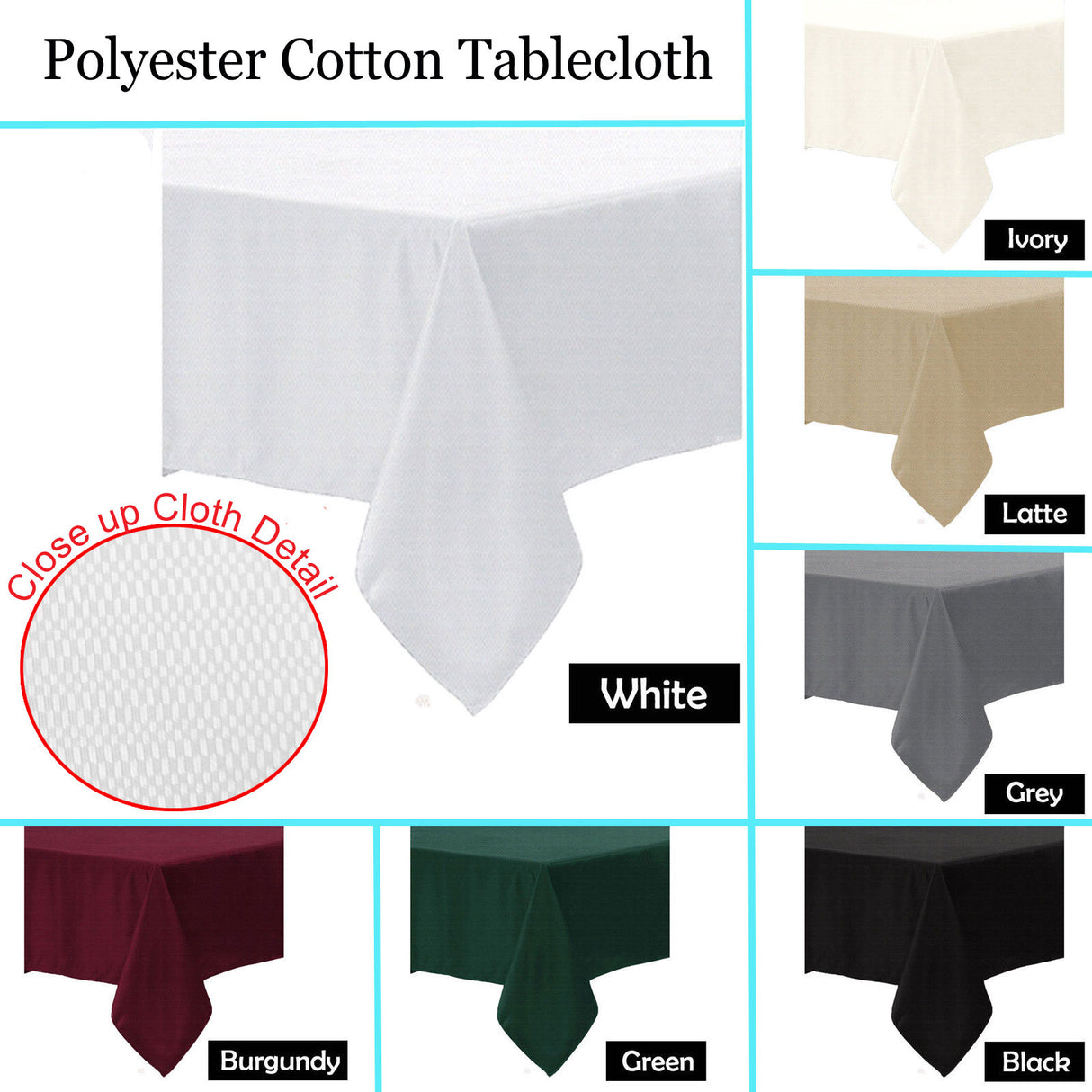 Polyester Cotton Tablecloth Green 220 cm Round