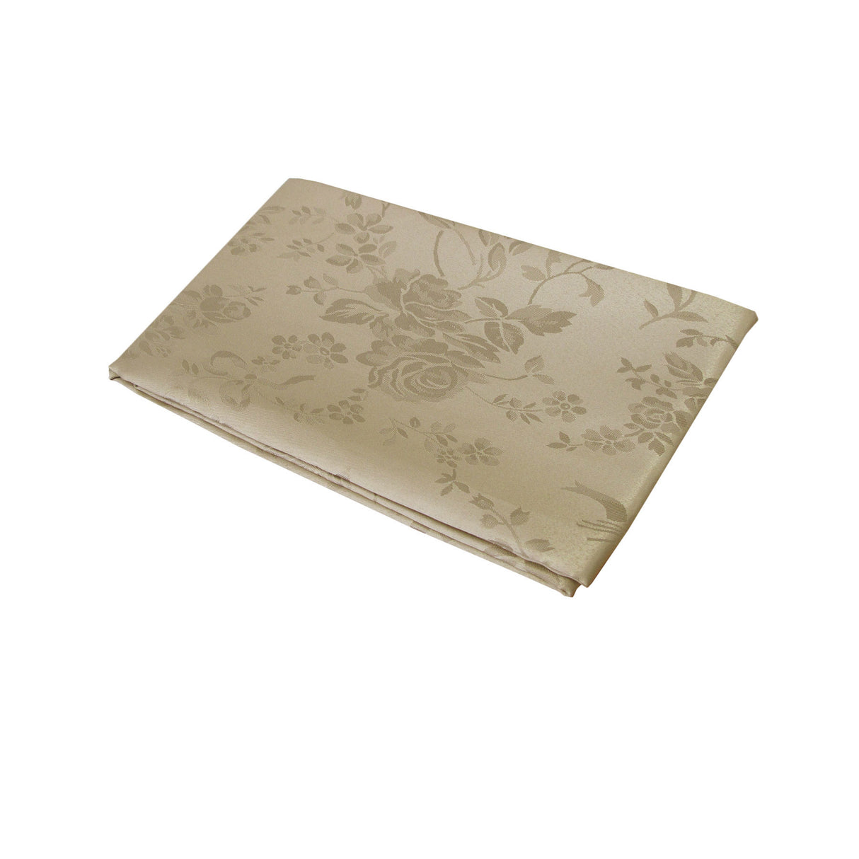 Stain-Resistant Jacquard Rose Tablecloth in Latte - 135 x 180 cm Rectangular