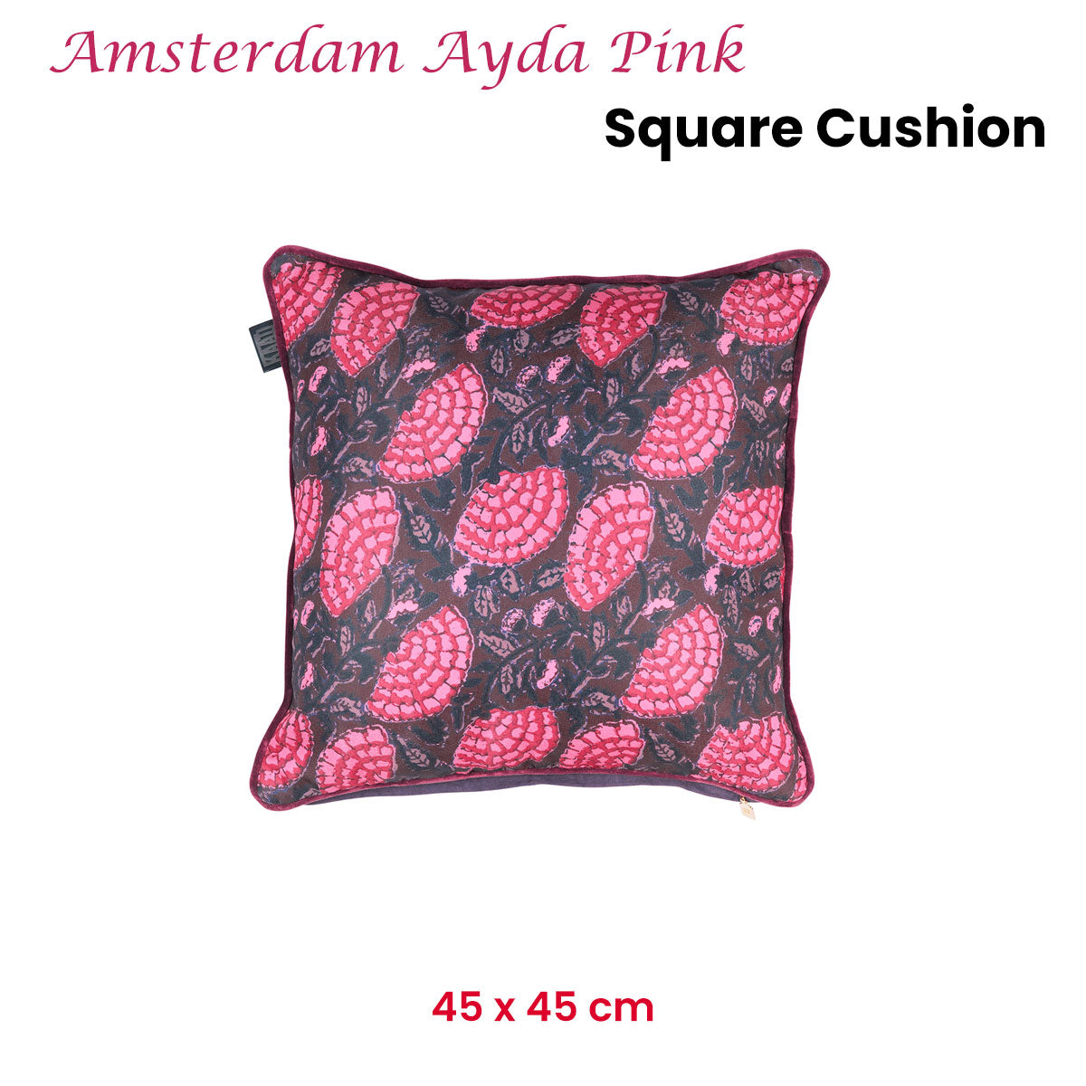 KAAT Amsterdam Ayda Pink Floral Square Filled Cushion 45cm x 45cm