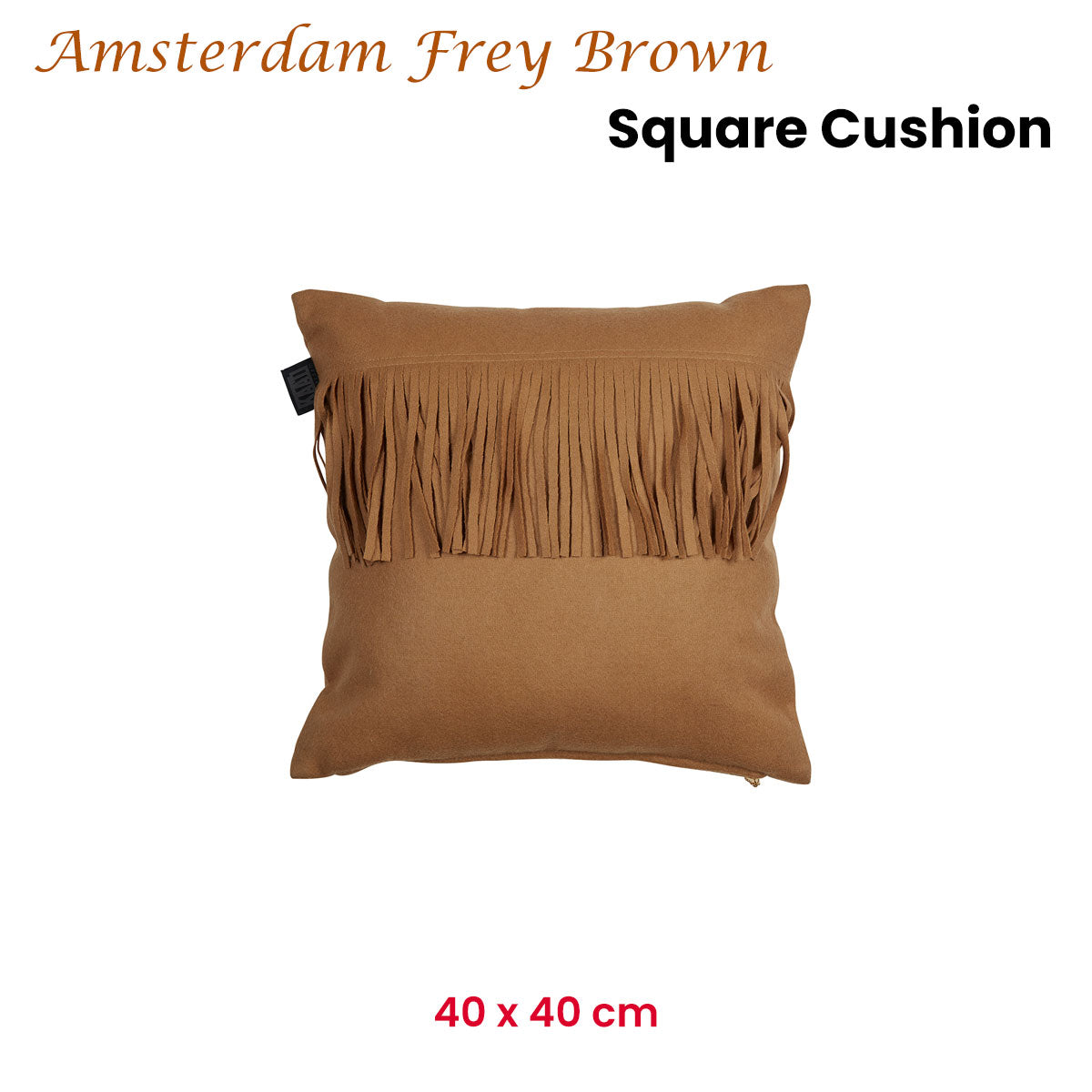 KAAT Amsterdam Frey Brown Square Filled Cushion 40cm x 40cm