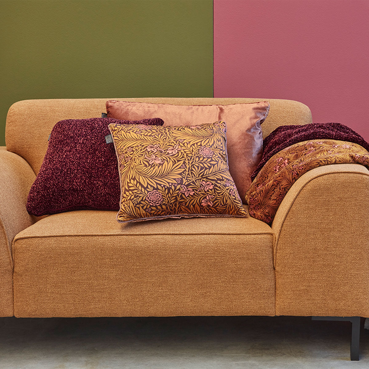 KAAT Amsterdam Jits Dark Red Square Filled Cushion 45cm x 45cm