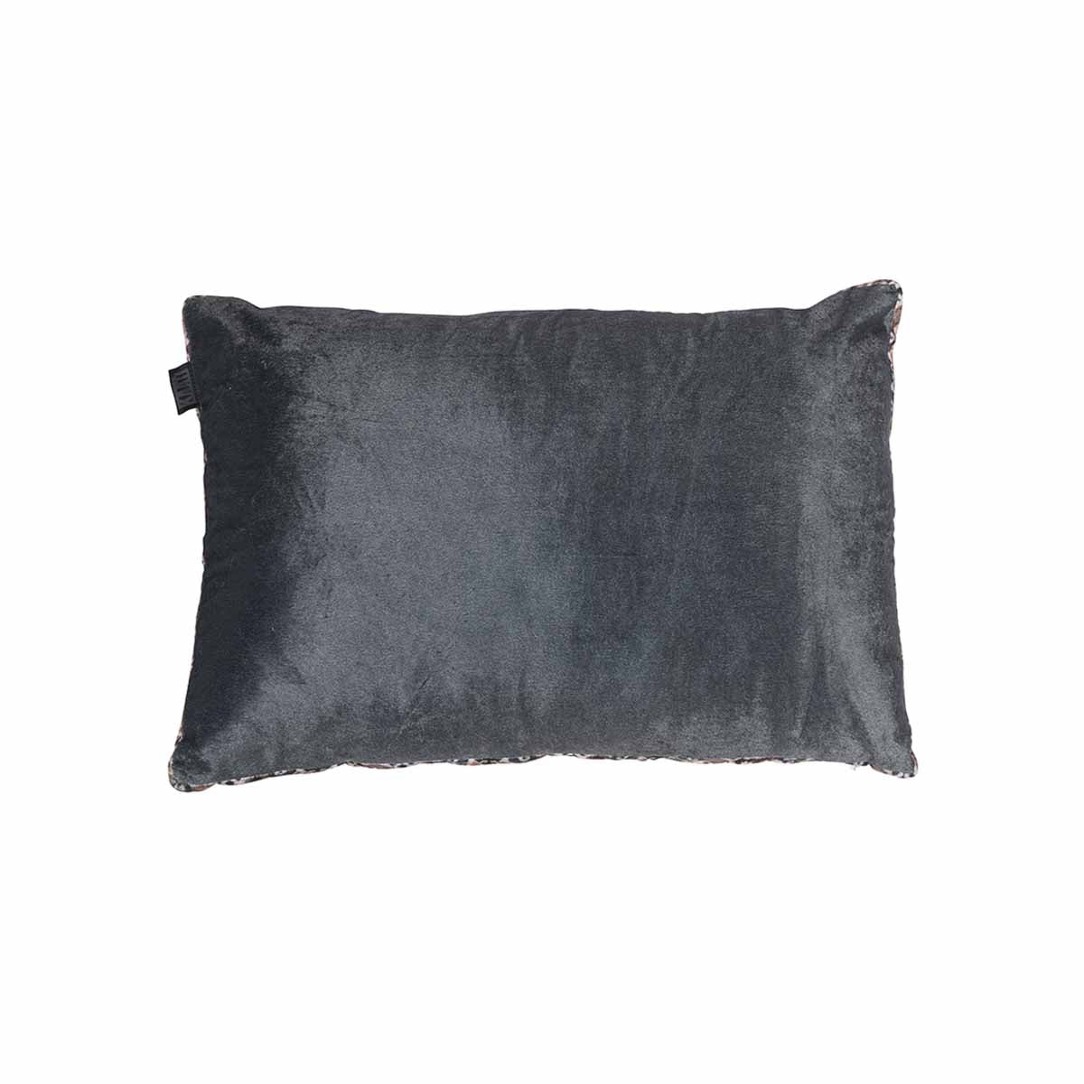KAAT Amsterdam Julan Anthracite Velvet Oblong Filled Cushion 40cm x 60cm