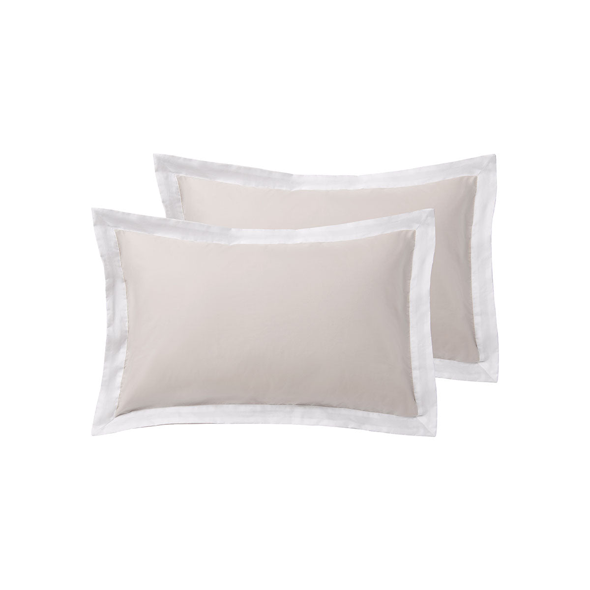 Accessorize Pair of White/Natural Tailored Hotel Deluxe Cotton Standard Pillowcases