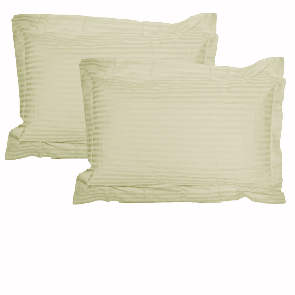 Accessorize Ecru Striped Jumbo/Queen Pillowcase Set - 325TC, 2 Pieces