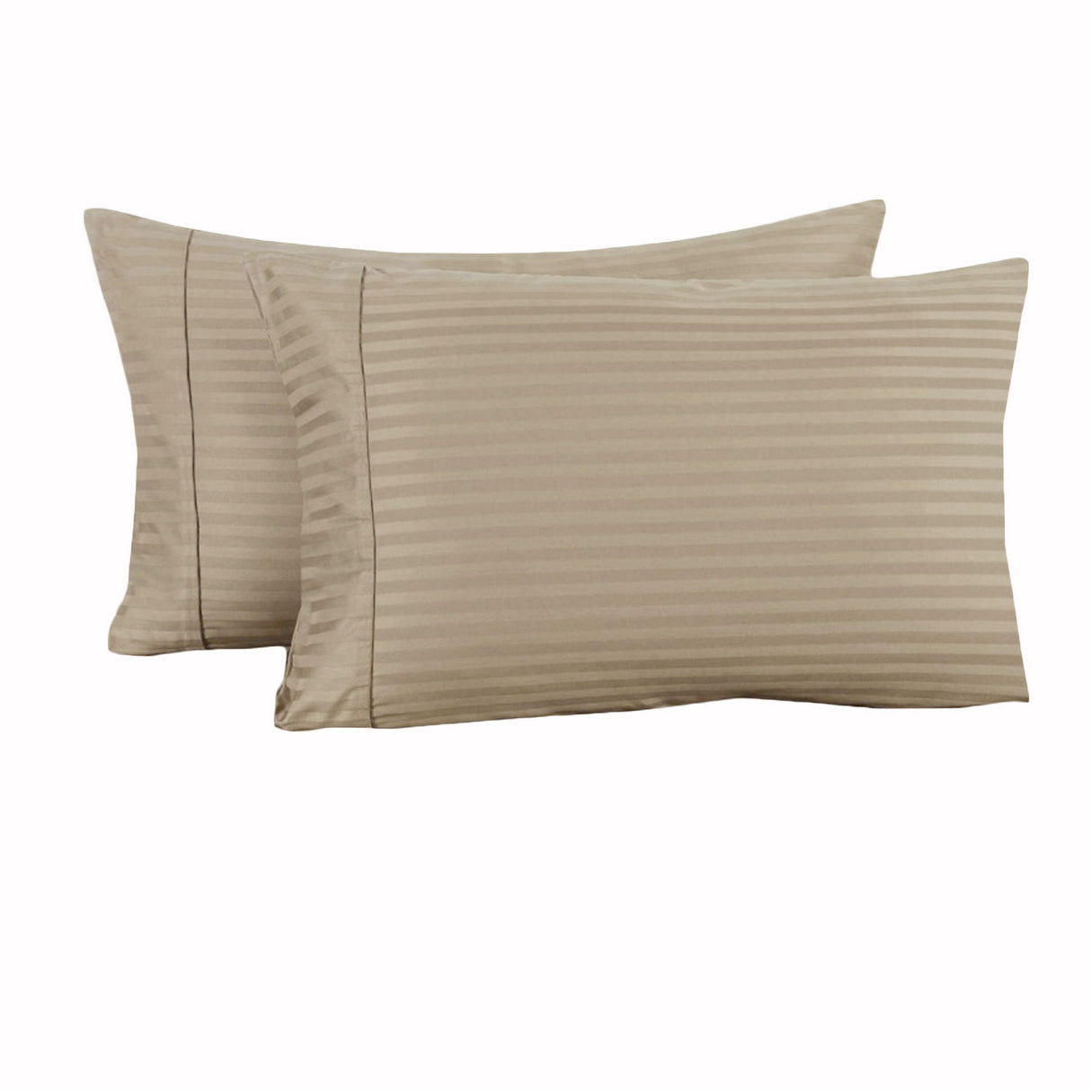 Luxurious 325TC Striped Cuffed Pillowcase Set in Cotton