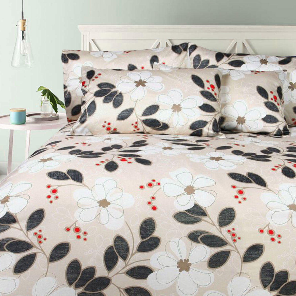 Hammond Floral Microfibre Quilt Cover Set for Double Beds