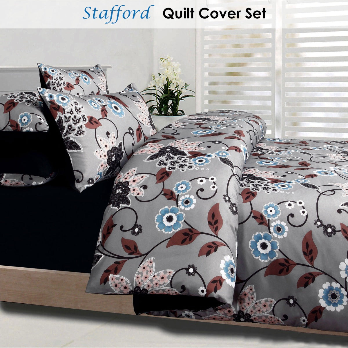 Stafford Floral Quilt Cover Set for Double Bed