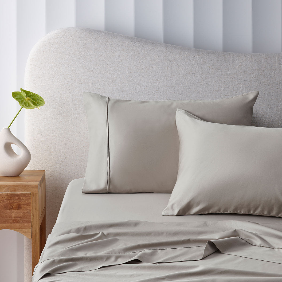 400TC Stone Bamboo Cotton Sheet Set 40cm Wall by Accessorize