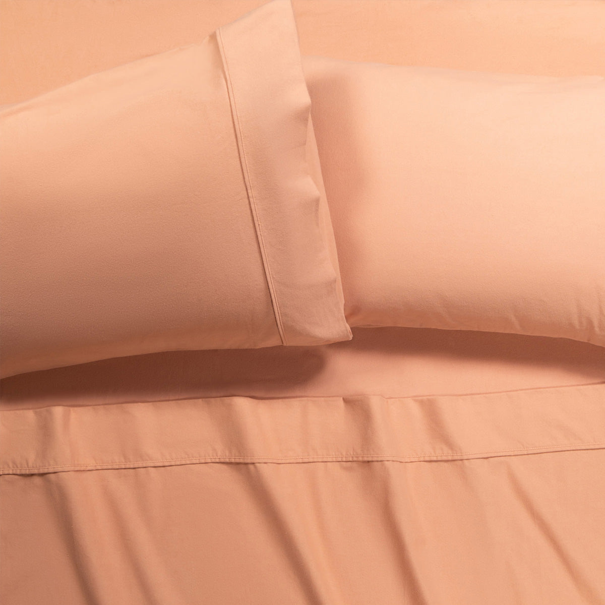 Terracotta Cotton Flannelette King Sheet Set with 40cm Wall