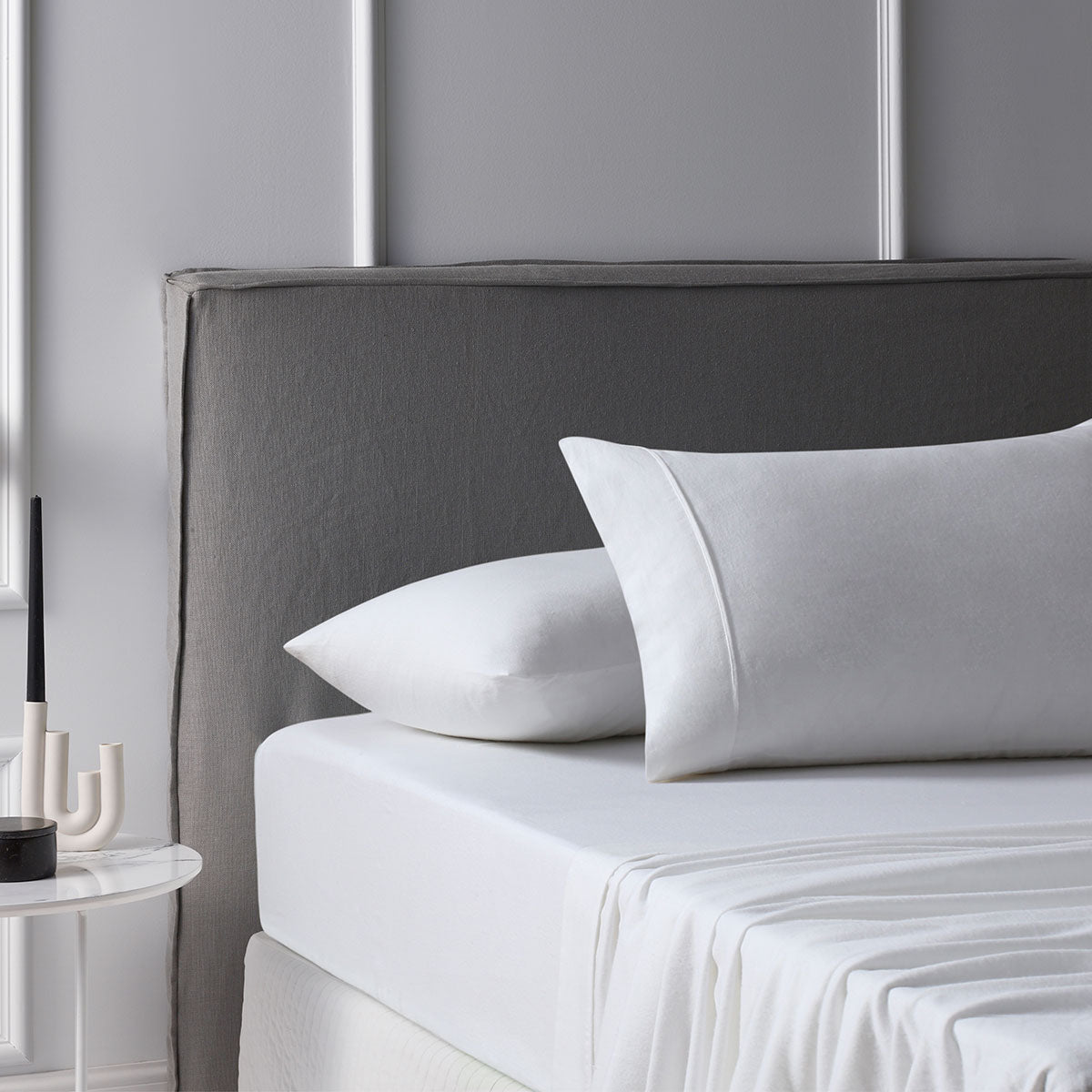 Accessorize Cozy Flannelette Sheet Set in Classic White for Queen Size