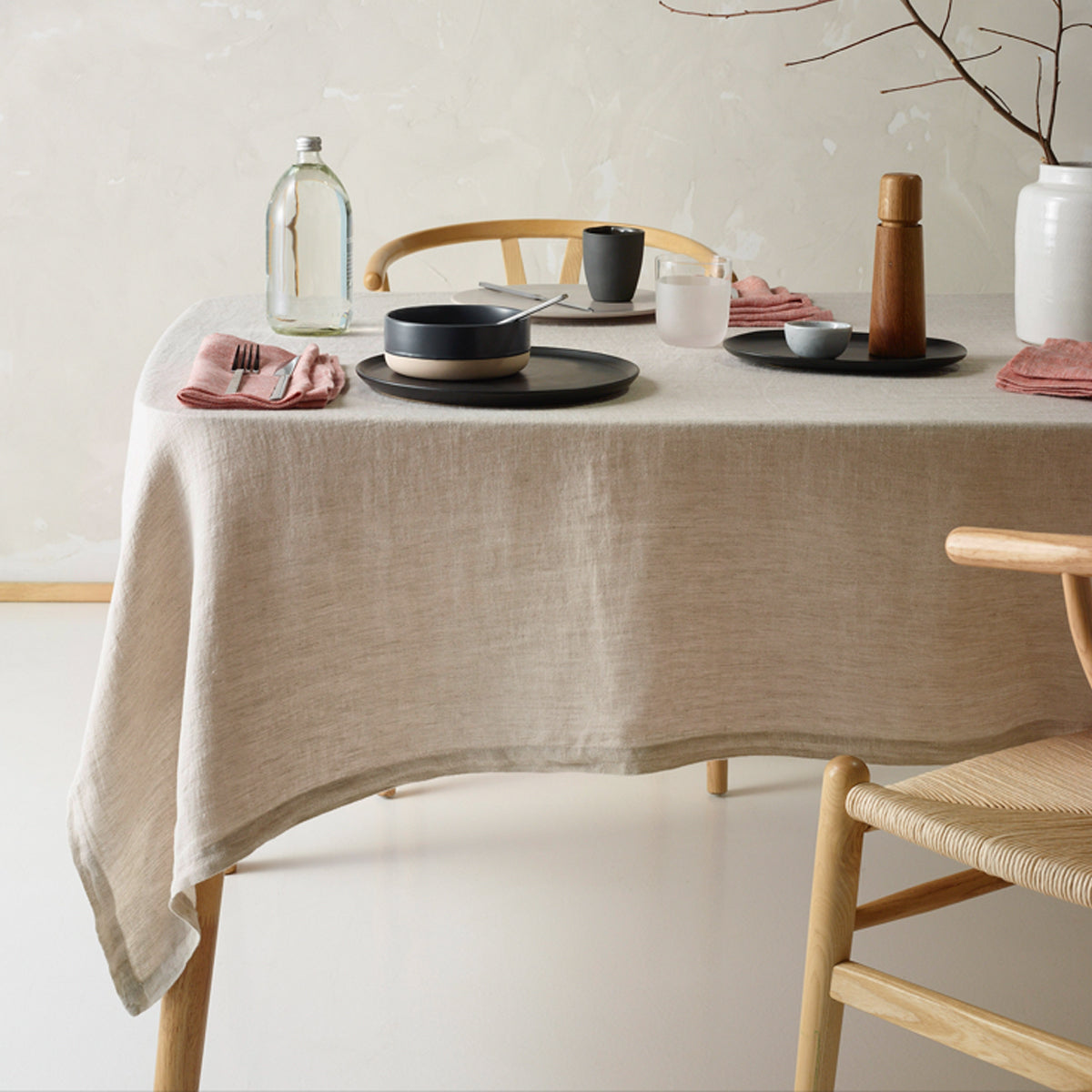 Natural Washed Linen Cotton Tablecloth for Vintage Dining - 150cm x 275cm