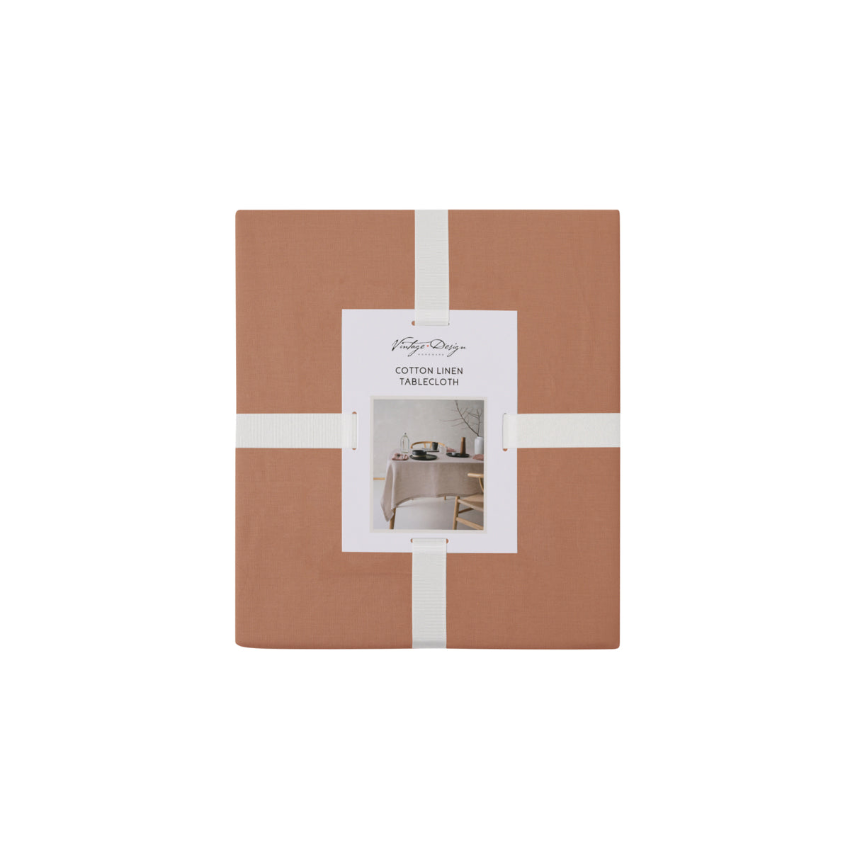 Helm Terracotta Vintage Washed Linen Cotton Tablecloth for Large Dining Tables 180cm x 400cm