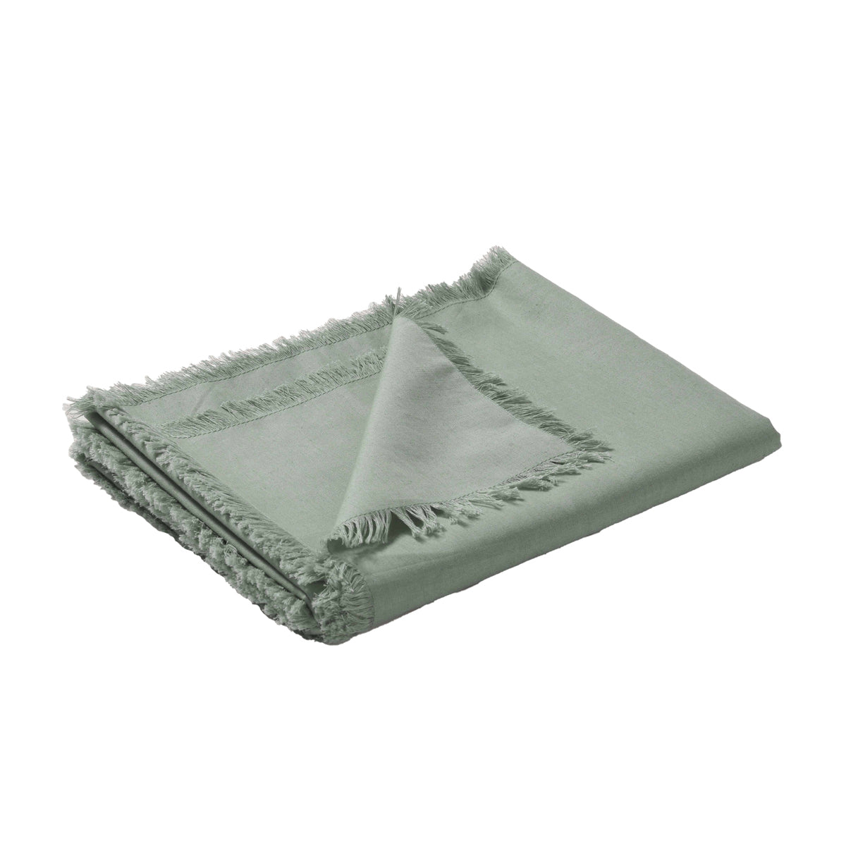 Chic Gypsy Green Washed Linen Cotton Table Runner - 35 x 180cm