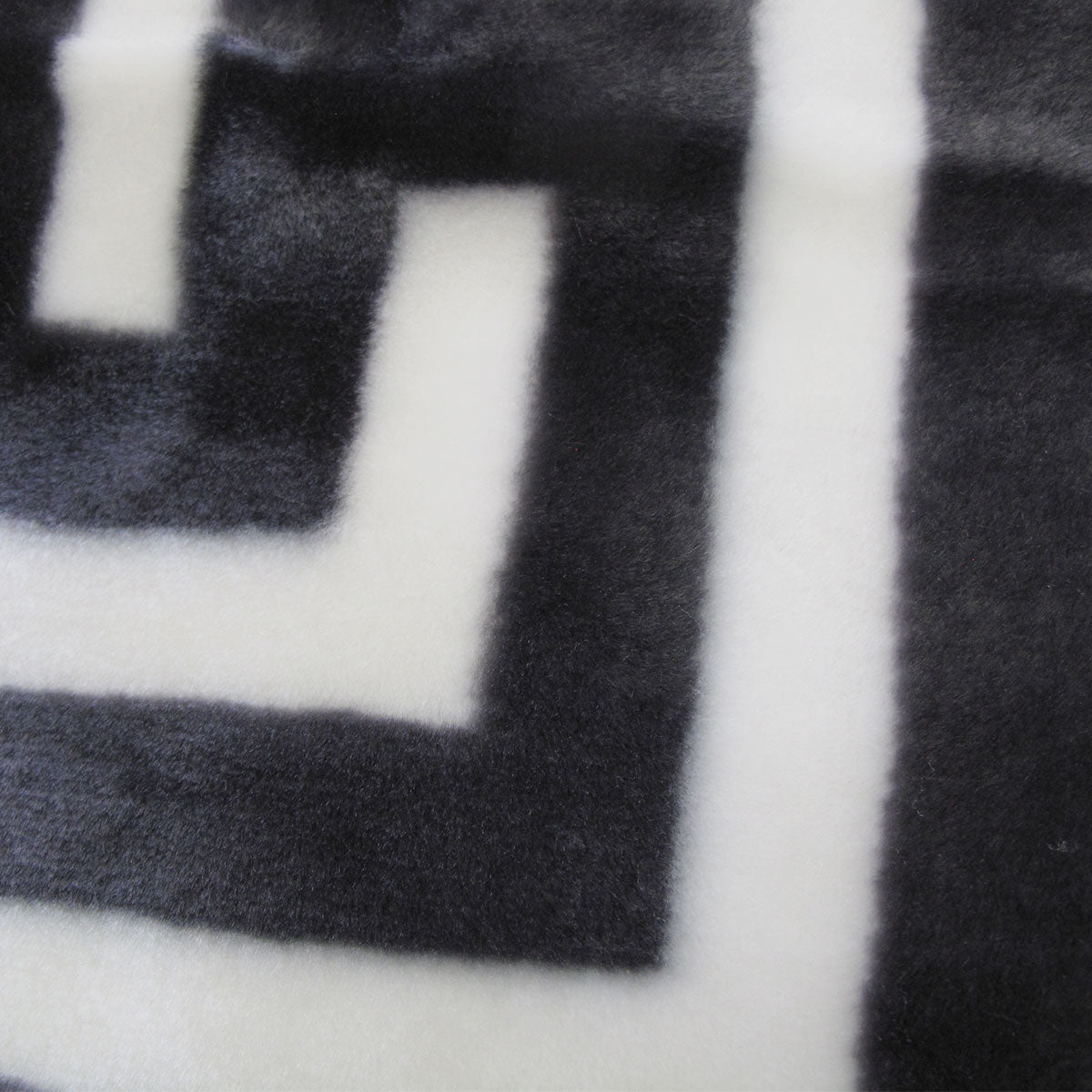 Charcoal 800GSM Greek Key Design Premium 1 Ply Mink Blanket for Queen Size Comfort