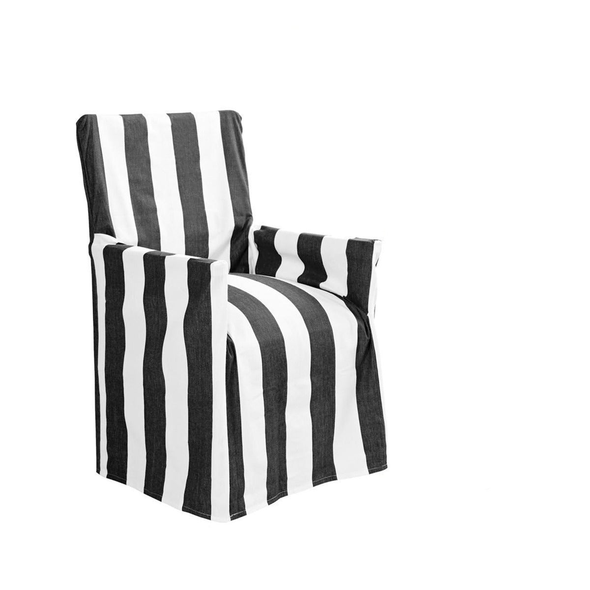 IDC Homewares Striped Cotton Director Chair Cover in Black
