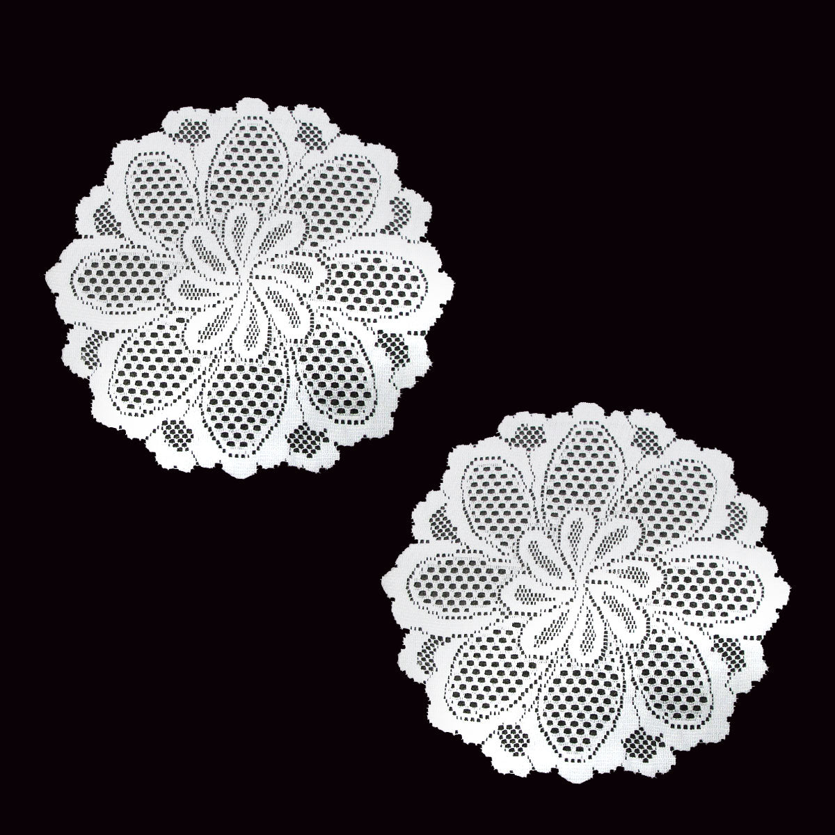 Elegant Blossom Lace Table Doily Set - 2 Pieces, 36 cm Diameter