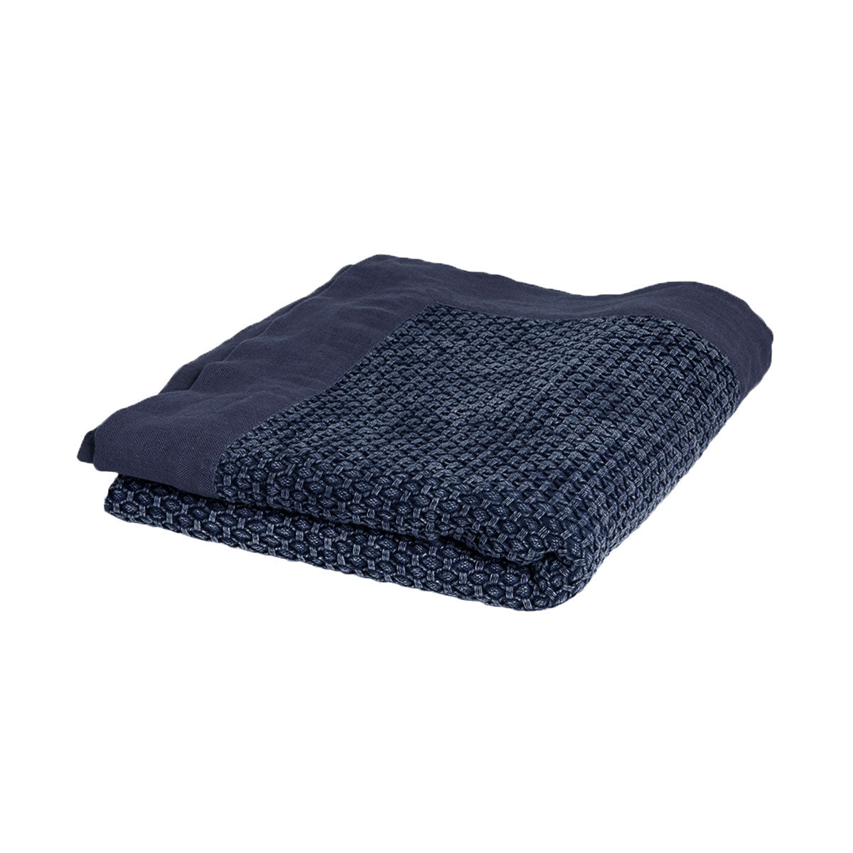 J. Elliot Home Taylor Geometric Cotton Throw Rug in Navy