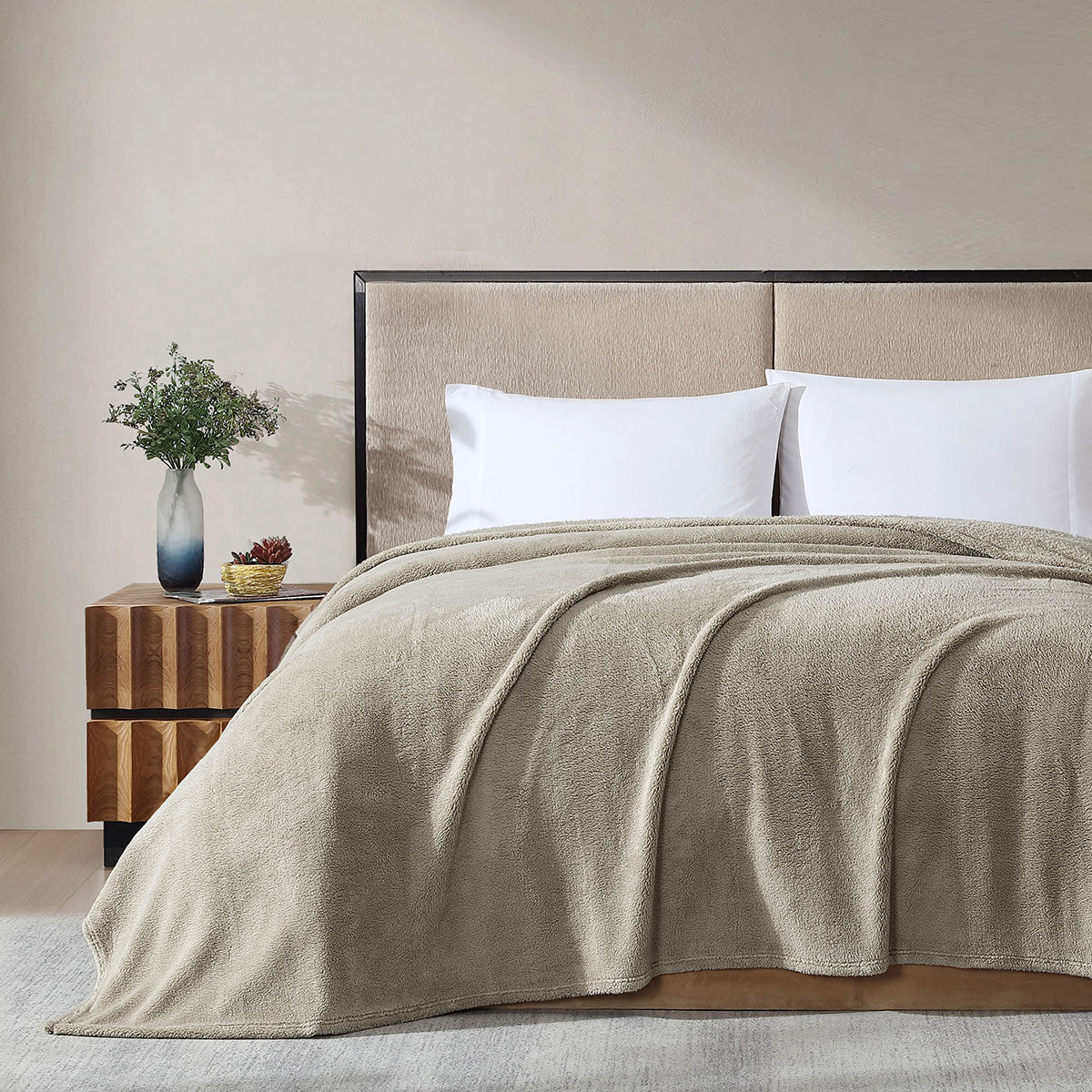 Ardor Teddy Natural Ultra Soft Cozy Fleece Blanket Queen