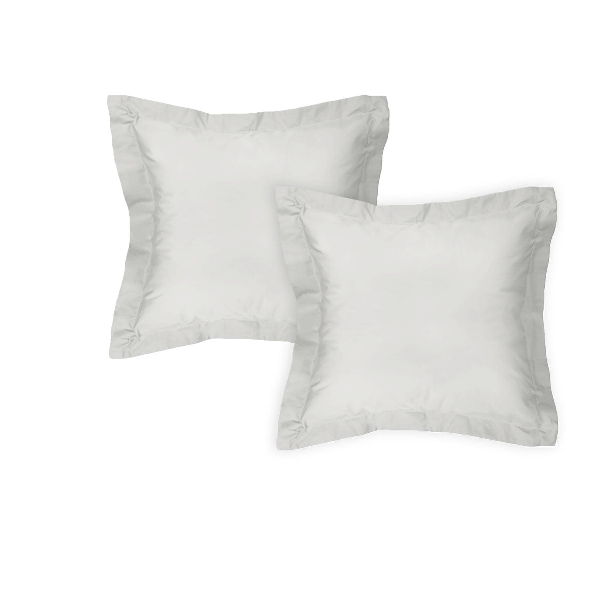 Silver Elegance: Pair of 300TC Cotton European Pillowcases by Algodon