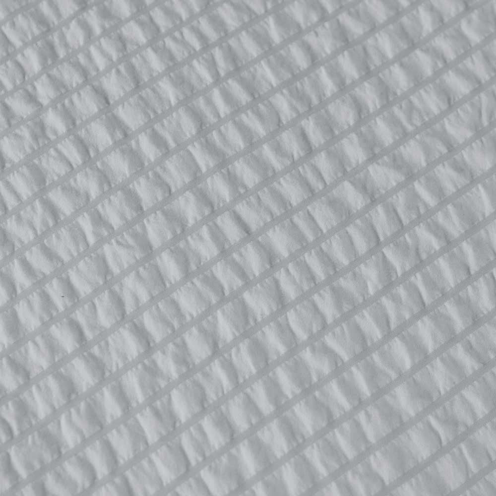 Ingrid Silver Striped Seersucker Quilt Cover Set - Double Size by Ardor