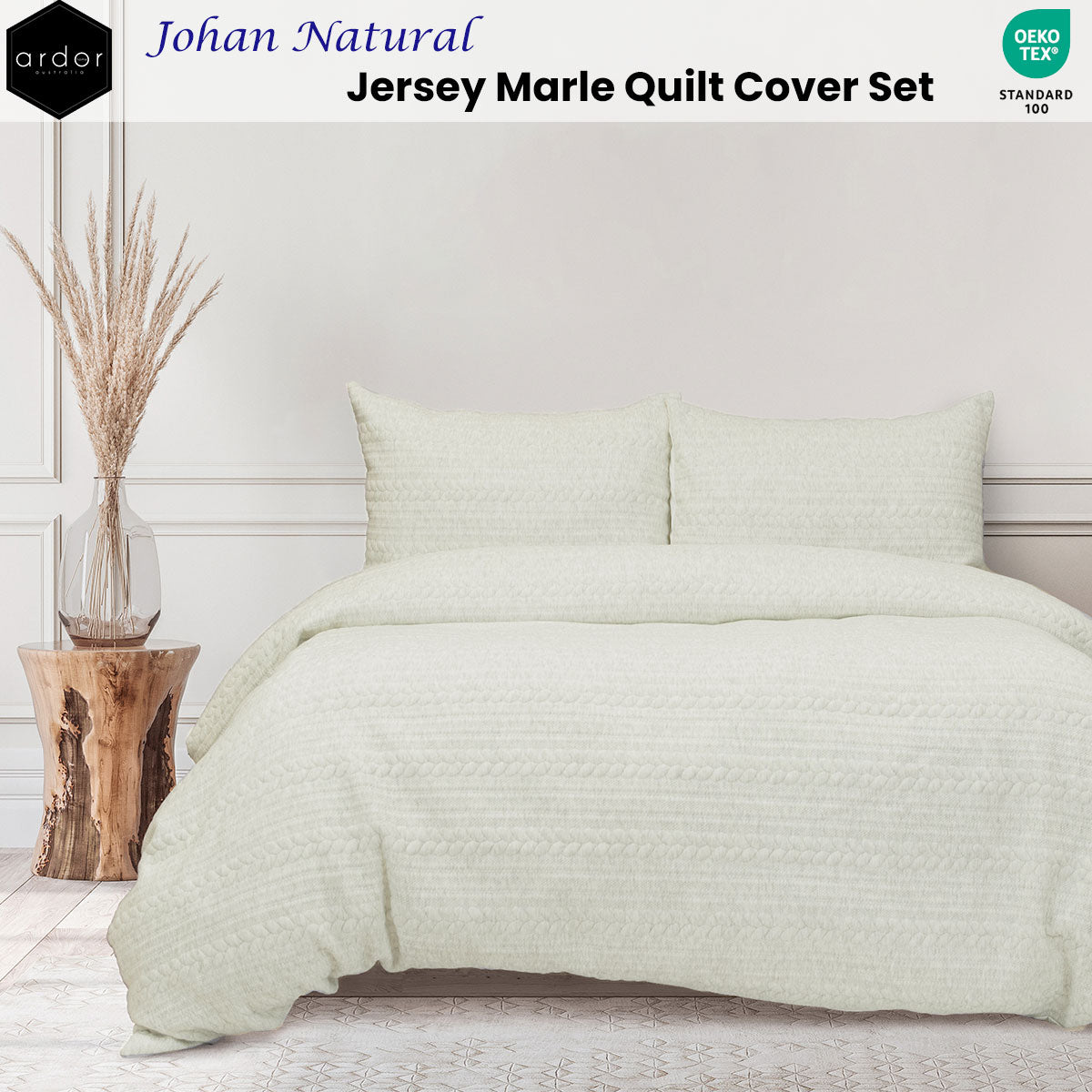 Ardor Johan Rustic Textured Jersey Quilt Cover Set - King Size
