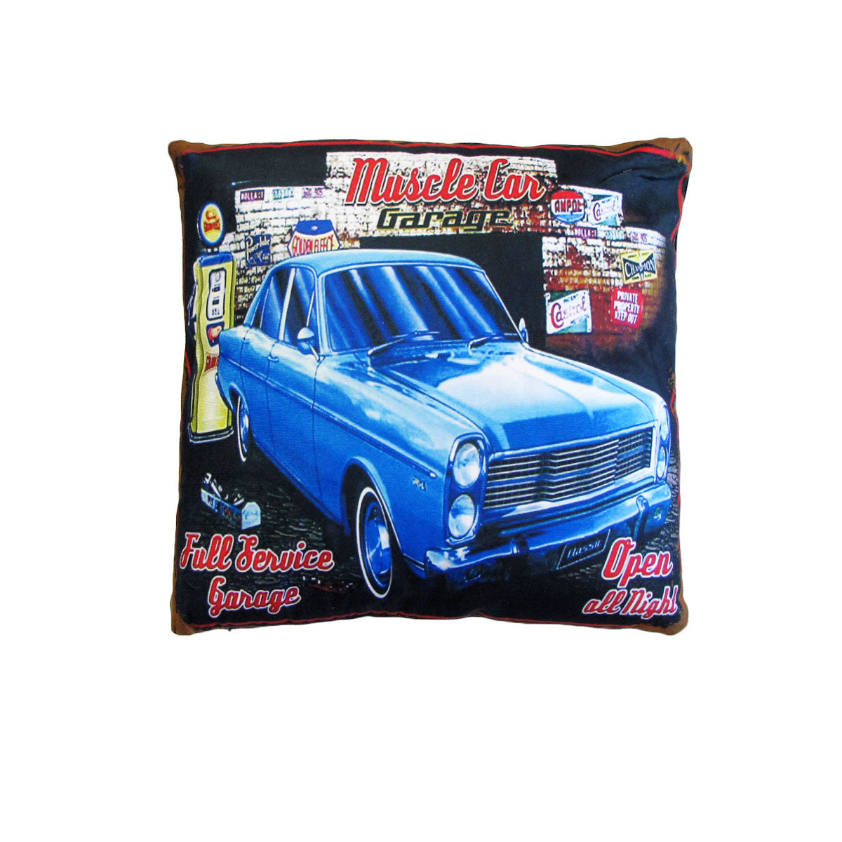 Retro Muscle Car Garage Cushion - 40 x 40 cm Australian Mancave Decor