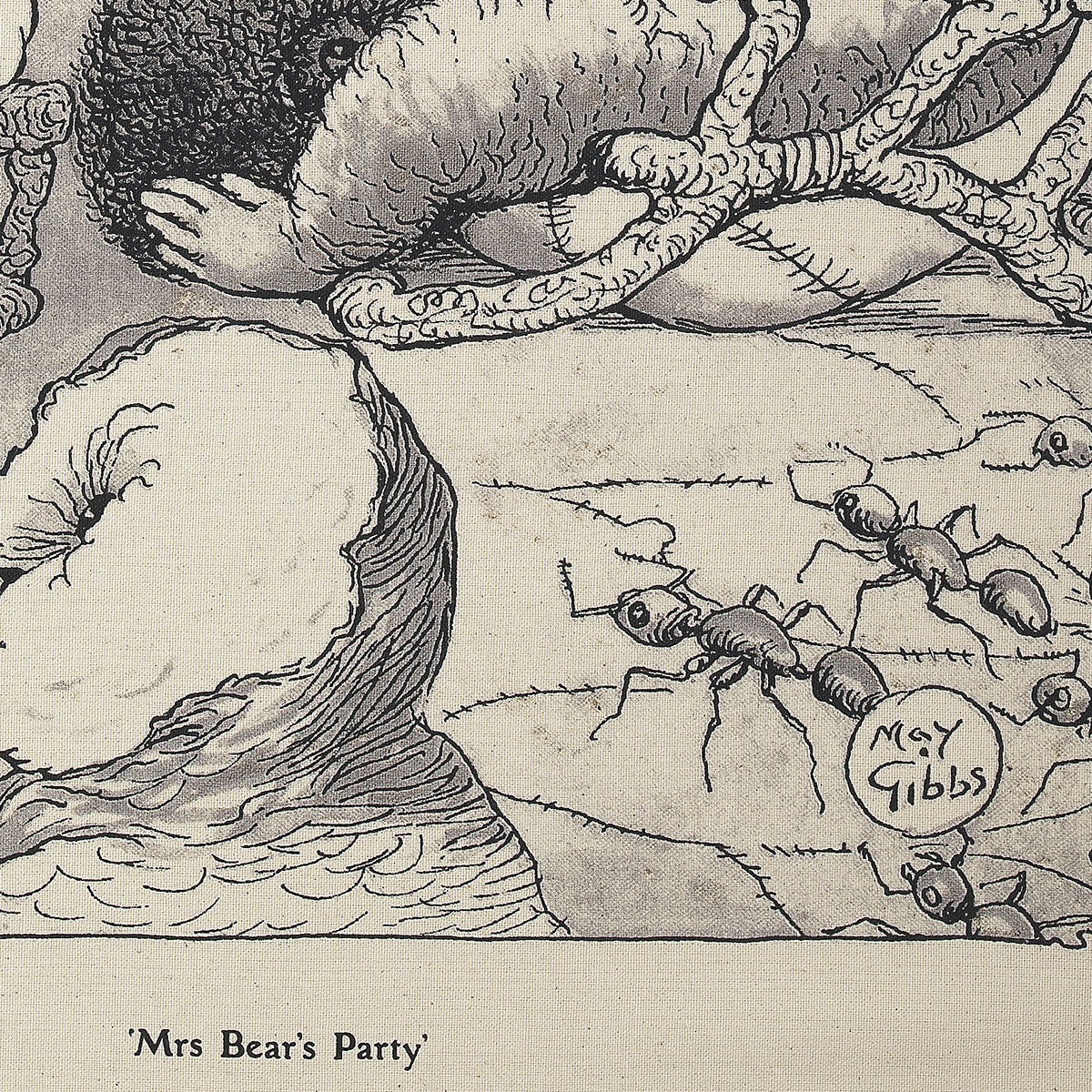 May Gibbs Mrs Bear's Party Limited Edition Cotton Tea Towels - Set of 2 (50 x 70 cm)