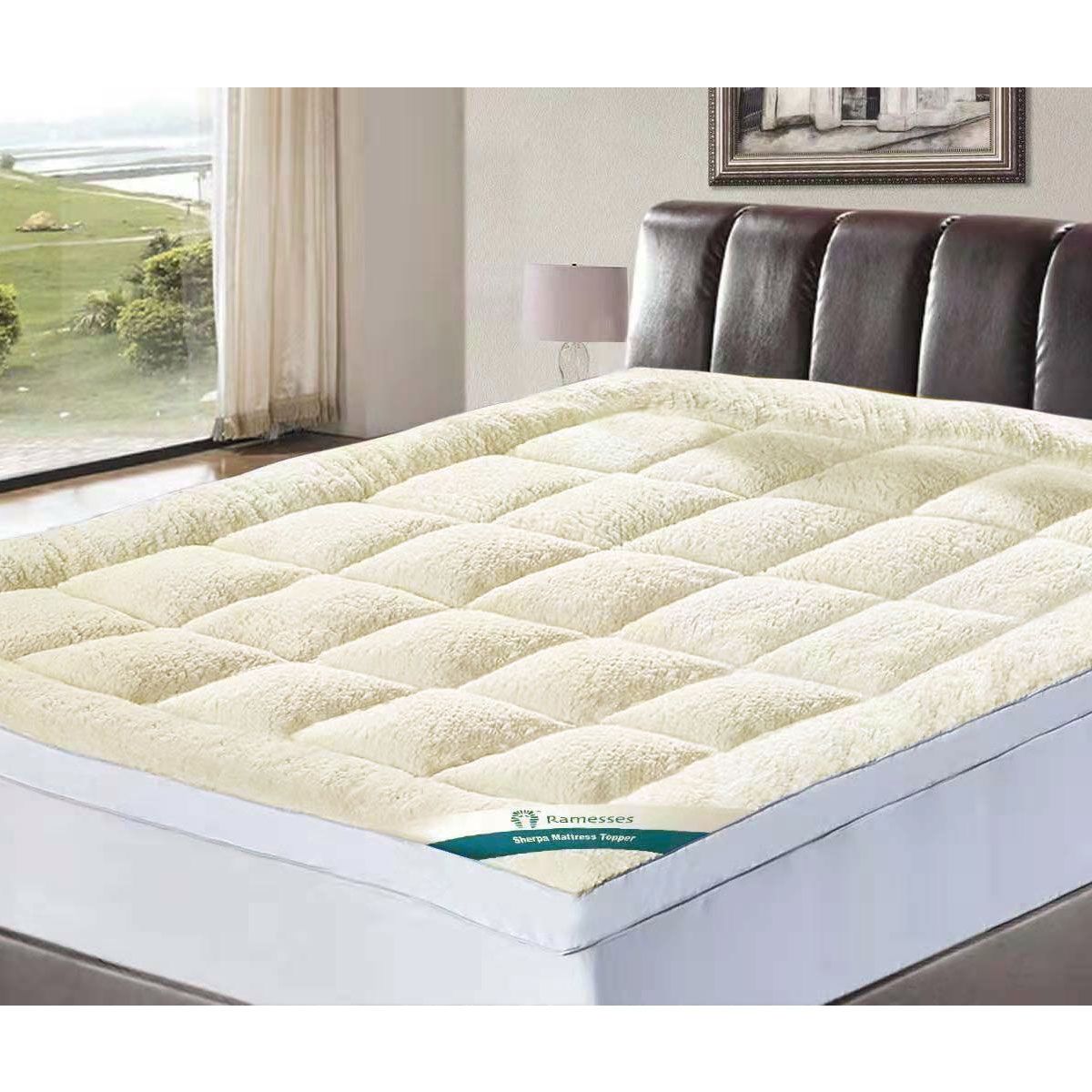 Ramesses 1200GSM Sherpa Winter Mattress Topper Queen