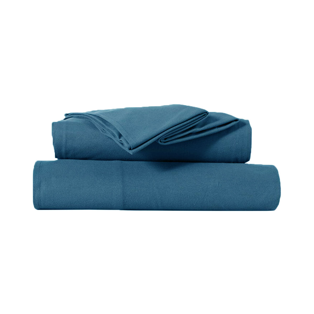 Kingtex Plush Steel Blue Micro Flannel Sheet Set for Single Bed