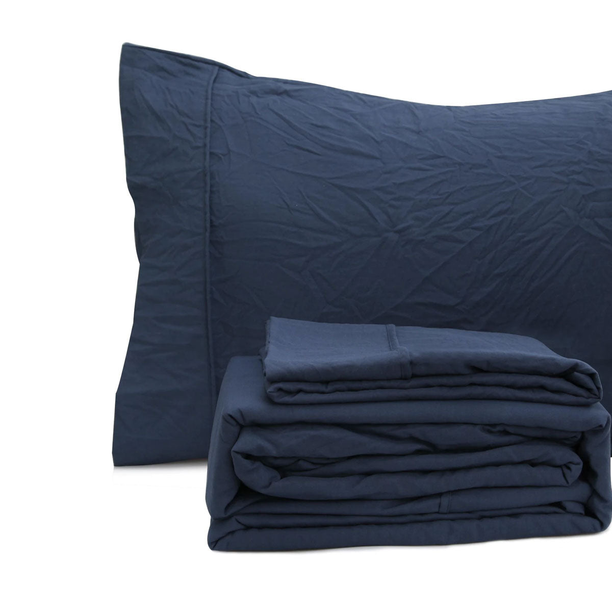 Ramesses Jeans Pebble Wash Linen Look Alternative Sheet Set King